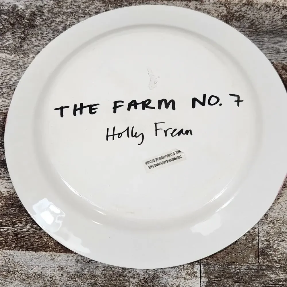 Anthropologie Holly Frean The Farm No.7 Cat Dog Plate 8.5” Whimsical Decor